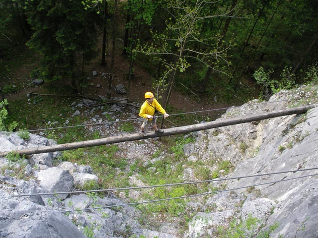 Andreas auf der Einbaumbr&uuml;cke