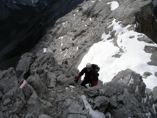 Westgrat-Klettersteig: Erich im 2. Teil (12. Mai)