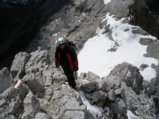 Westgrat-Klettersteig: Erich im 2. Teil (12. Mai)