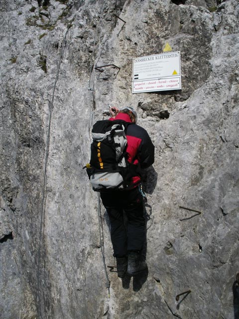 Innsbrucker Klettersteig: Erich im Einstieg