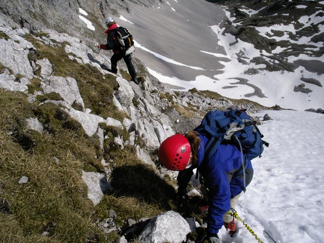 Innsbrucker Klettersteig: Erich und Daniela zwischen Seegrubenspitze und Seegrubenscharte