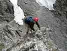 Innsbrucker Klettersteig: Daniela zwischen Einstieg und Seegrubenspitze