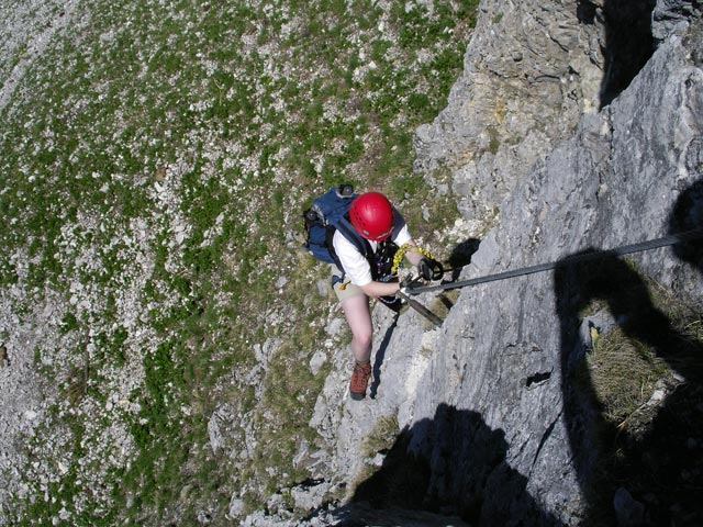 Loser-Klettersteig: Daniela im Einstieg (20. Mai)