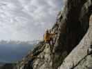 Wankspitze-Klettersteig: Axel in der Ausstiegswand