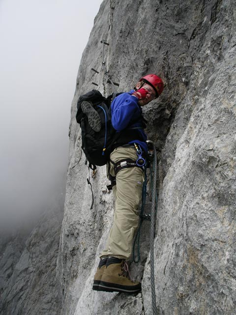 Johann-Klettersteig: Mathias zwischen Pfannl/Maischberger und Adlerhorst (7. Juni)