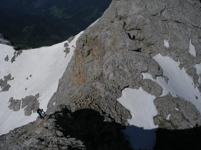 Westgrat-Klettersteig: Irene zwischen Kleinem Koppenkarstein und Großem Koppenkarstein (8. Juni)