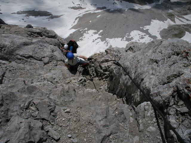 Sky Walk-Klettersteig: Irene im Ausstieg (9. Juni)