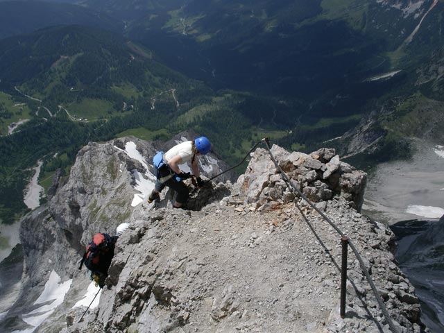 Sky Walk-Klettersteig: Irene im Ausstieg (9. Juni)