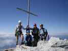 Westgrat-Klettersteig: Ich, Irene, Mathias und Erich am Großen Koppenkarstein, 2.865 m (8. Juni)