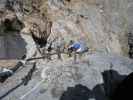 Sky Walk-Klettersteig: Irene im sehr steilen Pfeiler (9. Juni)