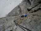 Sky Walk-Klettersteig: Irene im überhängenden Pfeiler (9. Juni)