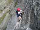 Silvapark-Klettersteig: Daniela in der ersten Schlüsselstelle