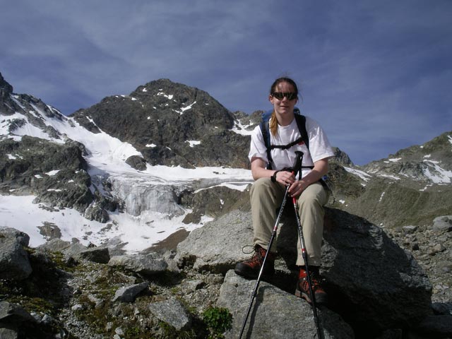 Daniela auf Weg 302 zwischen Kromerbach und Saarbrückner Hütte