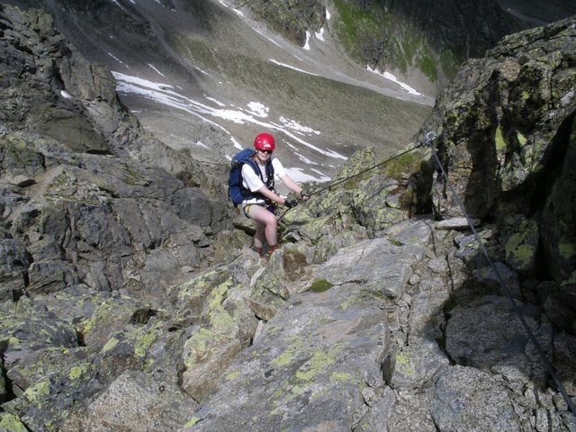 Kleinlitzner-Klettersteig: Daniela im Ausstieg