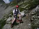 Daniela bei der Abzweigung zum Kleinlitzner-Klettersteig