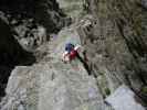 Kleinlitzner-Klettersteig: Daniela in der Schlüsselstelle