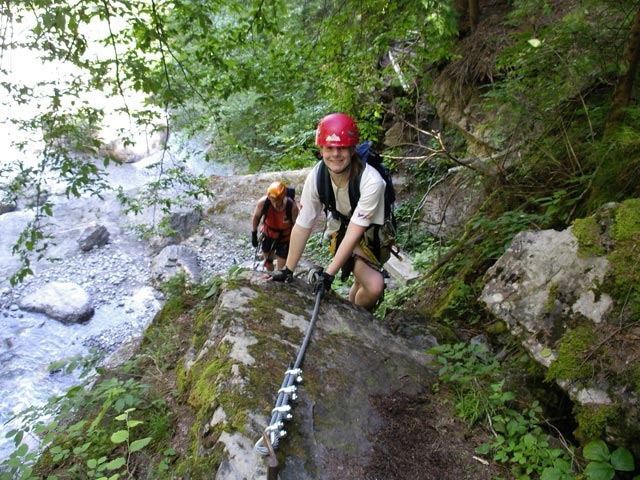 ÖTK-Klettersteig: Erich und Daniela zwischen Einstieg und erster Brücke (7. Juli)