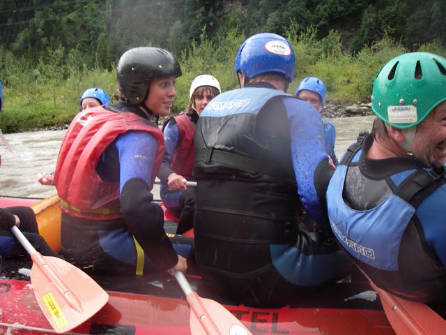 Theresa, Sebastian, Wolfgang und Nobert auf der Isel (9. Juli)