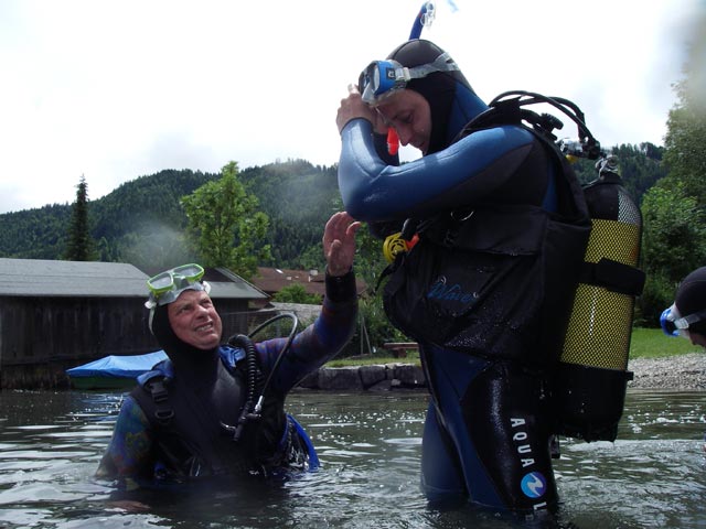 ? und Michael im Weißensee (10. Juli)