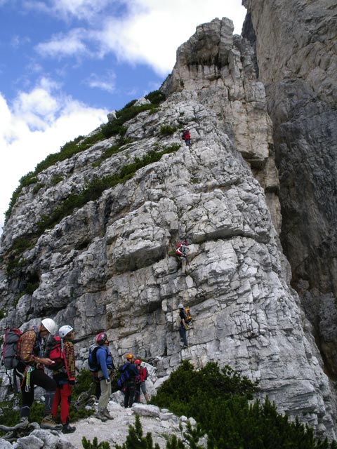 Via Ferrata Michielli Albino Strobel: Josef, Irmgard, Edith, Erich, Doris, Lukas, Marcella und Thomas (11. Juli)