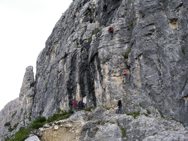 Via Ferrata Michielli Albino Strobel: Doris, Erich, Lukas, Marcella und Thomas (11. Juli)