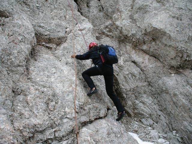 Paternkofel-Nordnordwestgrat: Marlies in der dritten Seill&auml;nge (12. Juli)
