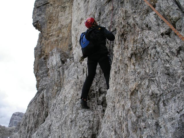 Paternkofel-Nordnordwestgrat: Marlies in der dritten Seill&auml;nge (12. Juli)