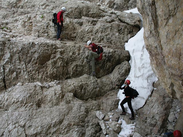 Andreas, Michael und Marlies zwischen Pa&szlig;portenscharte und Paternsattel (12. Juli)