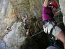 ÖTK-Klettersteig: Christoph, Tobias und Doris bei der zweiten Brücke (7. Juli)