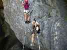 ÖTK-Klettersteig: Doris und Wolfgang bei der dritten Brücke (7. Juli)