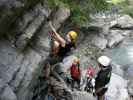 ÖTK-Klettersteig: Theresa, Erich, Daniela und Norbert bei der Schlüsselstelle (7. Juli)