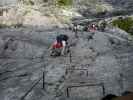 Winkelturm-Klettersteig: Daniela, Irmgard, Edith und Andreas in der Ausstiegswand (8. Juli)