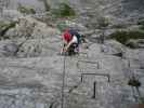 Winkelturm-Klettersteig: Daniela und Andreas in der Ausstiegswand (8. Juli)