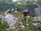 Winkelturm-Klettersteig: Erich, Irmgard, Andreas und Edith im Ausstieg (8. Juli)