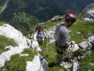 Winkelturm-Klettersteig: Irmgard und Edith im Ausstieg (8. Juli)