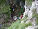 Koflwand-Klettersteig: Erich und Doris bei der Schlüsselstelle (8. Juli)