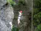 Koflwand-Klettersteig: Daniela auf der Seilbrücke (8. Juli)