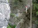 Koflwand-Klettersteig: Daniela auf der Seilbrücke (8. Juli)