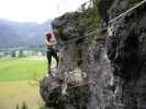 Koflwand-Klettersteig: Doris vor der Seilbrücke (8. Juli)