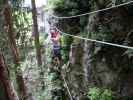 Koflwand-Klettersteig: Doris auf der Seilbrücke (8. Juli)