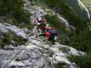 Via Ferrata Michielli Albino Strobel: Daniela im Einstieg (11. Juli)