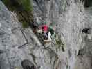 Via Ferrata Michielli Albino Strobel: Daniela auf der Leiter (11. Juli)