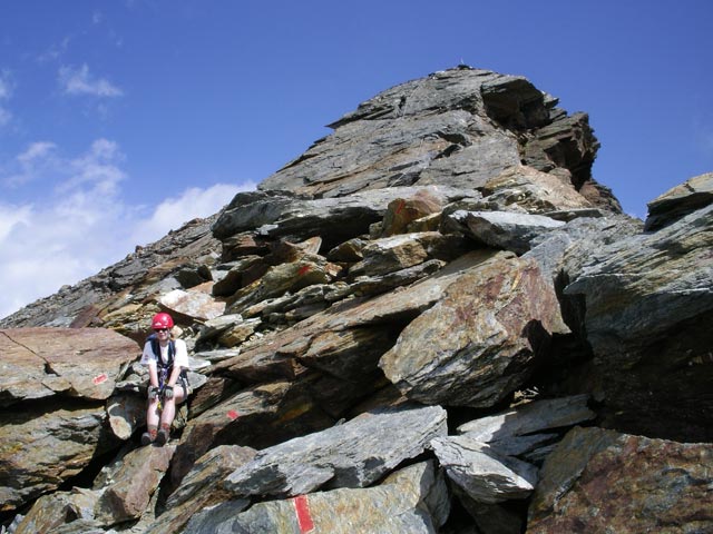 Daniela am Normalweg der Tschenglser Hochwand (22. Juli)