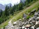 Daniela auf Weg 13 zwischen der Schäferhütte und der Oberen Laaser Alm (23. Juli)