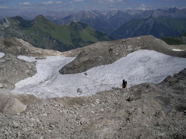 Wolfgang und Theresa auf Weg 432 zwischen Schwarzer Milz und Mädelegabel (4. Aug.)