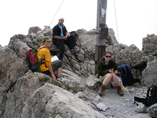 Theresa, Wolfgang und Daniela auf der Mädelegabel, 2.644 m (4. Aug.)