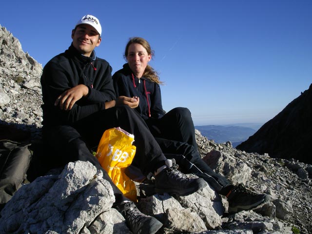 Wolfgang und Theresa bei der Bockkarscharte (5. Aug.)