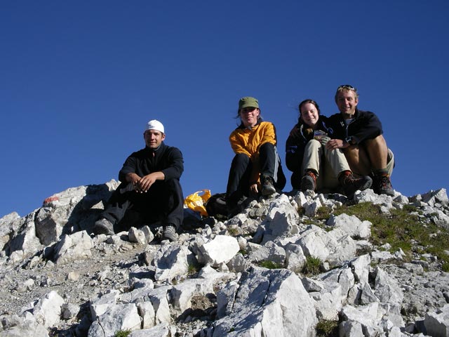 Wolfgang, Theresa, Daniela und ich am Bockkarkopf, 2.609 m (5. Aug.)