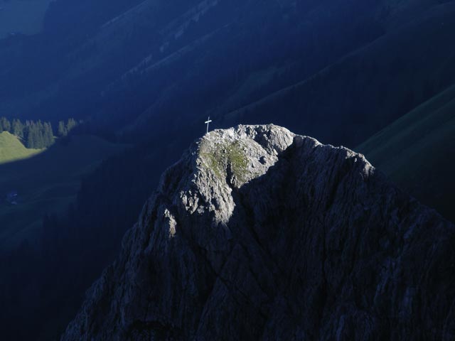 unbenannter Gipfel östlich des Waltenberger Hauses vom Bockkarkopf aus (5. Aug.)