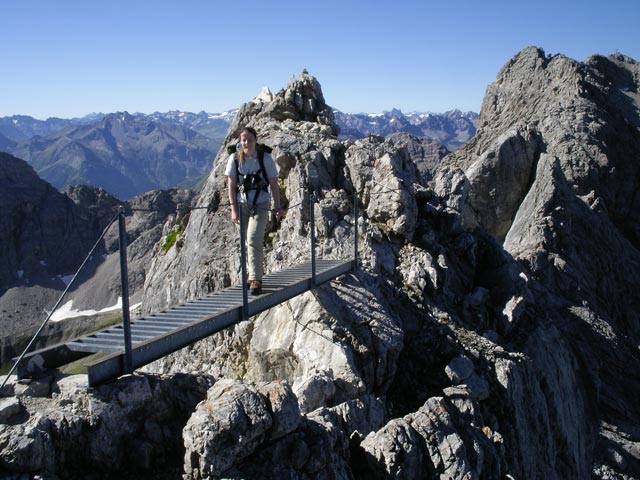 Heilbronner Weg: Daniela am Steinschartenkopf (5. Aug.)